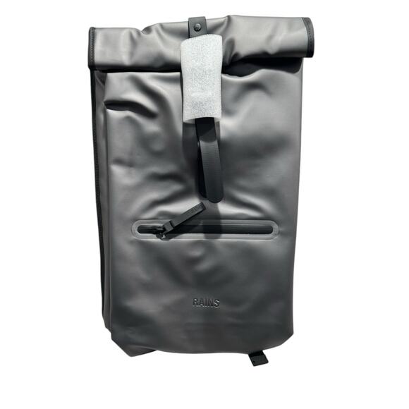 NWT! Rains Rolltop Rucksack W3 Metallic Gray - Unisex - Picture 12 of 14